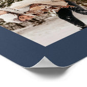 Moderne Elegante Fotocollage Navy Blue Keepsake Poster (Hoek)