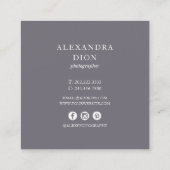 Moderne, elegante fotocollage vierkante visitekaartje (Achterkant)