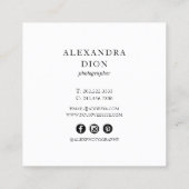 Moderne, elegante fotocollage vierkante visitekaartje (Achterkant)