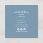 Moderne, elegante fotocollage vierkante visitekaartje (Achterkant)