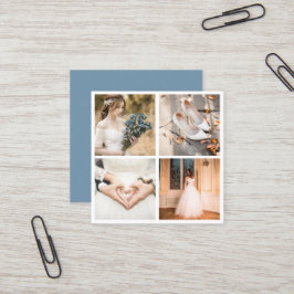 Moderne, elegante fotocollage vierkante visitekaartje