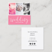 Moderne, elegante fotocollage vierkante visitekaartje (Voorkant / Achterkant)