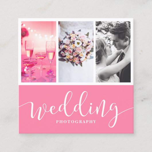 Moderne, elegante fotocollage vierkante visitekaartje (Voorkant)