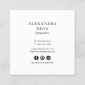 Moderne, elegante fotocollage vierkante visitekaartje (Achterkant)