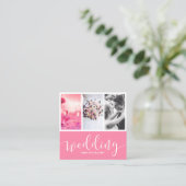 Moderne, elegante fotocollage vierkante visitekaartje (Staand voorkant)