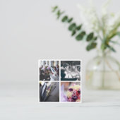 Moderne, elegante fotocollage vierkante visitekaartje (Staand voorkant)