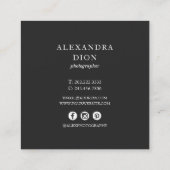 Moderne, elegante fotocollage vierkante visitekaartje (Achterkant)