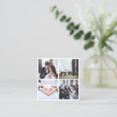 Moderne, elegante fotocollage vierkante visitekaartje (Staand voorkant)