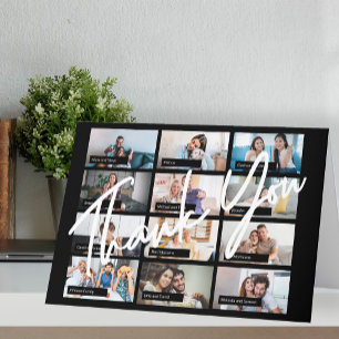 Moderne elegante fotocollage virtuele online party bedankkaart