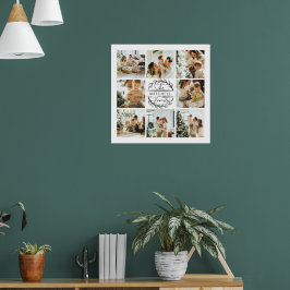 Moderne Elegante Fotocollage Zwart Wit Keepsake Poster