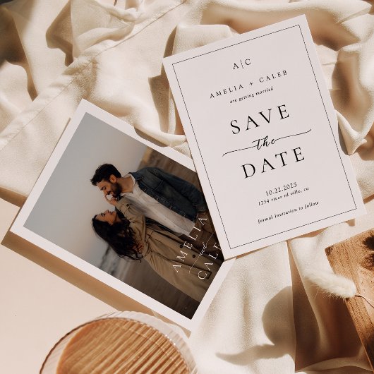 Moderne Elegante Fotokader Trouw Save the Date