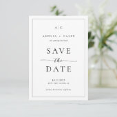 Moderne Elegante Fotokader Trouw Save the Date (Staand voorkant)