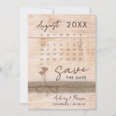 Moderne Elegante Fotokalender Blush Wildflower Save The Date (Voorkant)