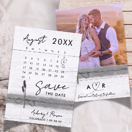Moderne Elegante Fotokalender Rustiek Hout Lavende Save The Date