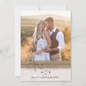 Moderne Elegante Fotokalender Rustiek Hout Wedding Save The Date (Achterkant)