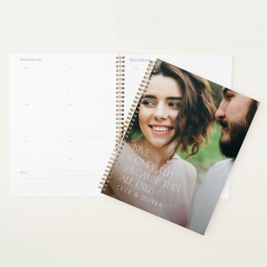 Moderne elegante fotoliefde volledig geschenk planner (Display)