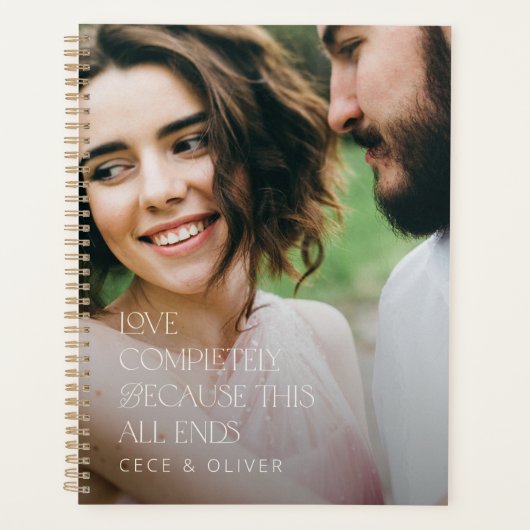 Moderne elegante fotoliefde volledig geschenk planner (Voorkant)