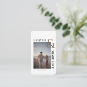 Moderne elegante foto's maken de Love QR-code vast Informatiekaartje (Staand voorkant)