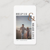 Moderne elegante foto's maken de Love QR-code vast Informatiekaartje (Voorkant)