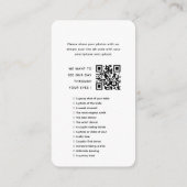 Moderne elegante foto's maken de Love QR-code vast Informatiekaartje (Achterkant)