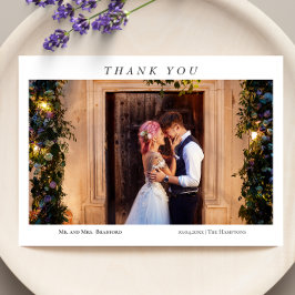 Moderne Elegante Foto's Typografie bericht Trouwen Bedankkaart