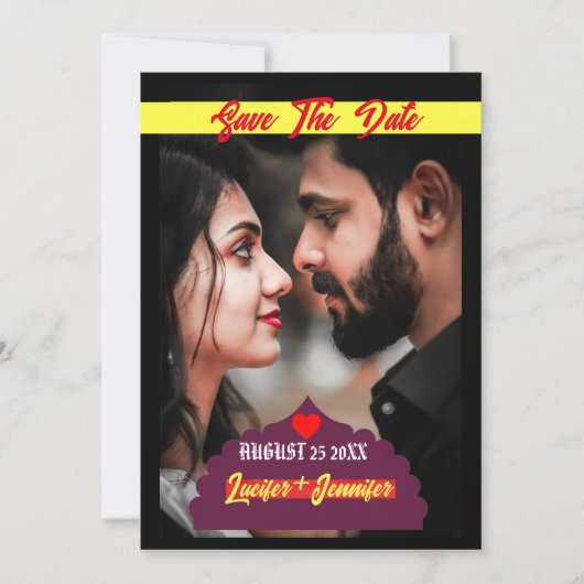 Moderne elegante fototekst personaliseert wieden kaart (Voorkant)