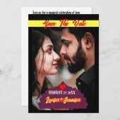 Moderne elegante fototekst personaliseert wieden kaart (Voorkant / Achterkant)