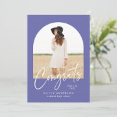 Moderne elegante fototypografie paars afstuderen (Staand voorkant)