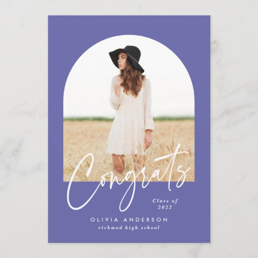 Moderne elegante fototypografie paars afstuderen (Voorkant)