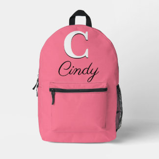 Moderne elegante Franse roze monogram Bedrukte Rugzak