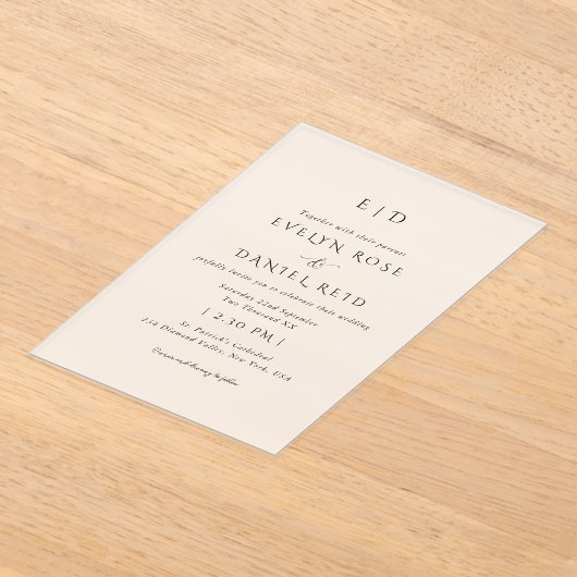 Moderne Elegante Frosted Acryl Huwelijksuitnodigin Acryl Uitnodigingen (Laagn)