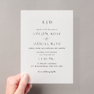 Moderne Elegante Frosted Acryl Huwelijksuitnodigin Uitnodigingen