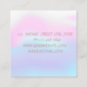 Moderne elegante galerijliften, schaar vierkante visitekaartje (Achterkant)