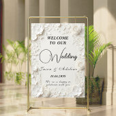Moderne Elegante Geblinde Bloem Bruiloftbord Poster