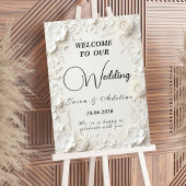 Moderne Elegante Geblinde Bloem Bruiloftbord Poster