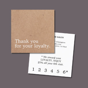 Moderne Elegante Gedrukte Kraft Bold Beauty Loyalt Klantenkaartje