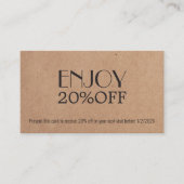 Moderne Elegante Gedrukte Kraft Coupon Schoonheid (Voorkant)