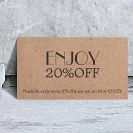 Moderne Elegante Gedrukte Kraft Coupon Schoonheid