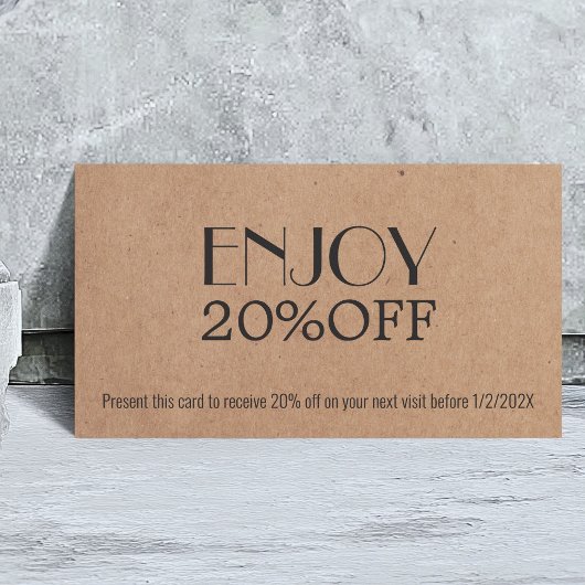 Moderne Elegante Gedrukte Kraft Coupon Schoonheid