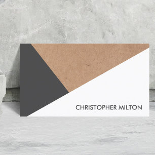 Moderne Elegante Gedrukte Kraft Papier Geometrisch Visitekaartje