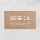 Moderne Elegante Gedrukte Kraft White Heart Beauty Aanbevelingskaartje (Voorkant)