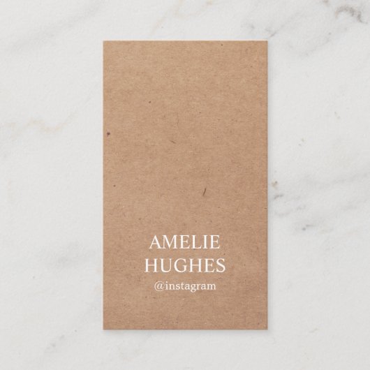 Moderne Elegante Gedrukte Kraftpapier-Document Roo Visitekaartje (Voorkant)