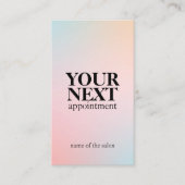 Moderne elegante gedurfde pastelgradiënt afsprakenkaartje (Voorkant)