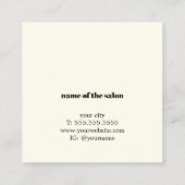 Moderne elegante geel wit haar salon afsprakenkaartje (Achterkant)