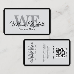 Moderne elegante gegraveerde blauwe en gouden QR-c Visitekaartje