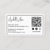 Moderne elegante gegraveerde QR-code voor makelaar Visitekaartje (Achterkant)