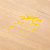 Moderne Elegante Gele Boog Afstudeerfeest Acryl Uitnodigingen (Laagn)