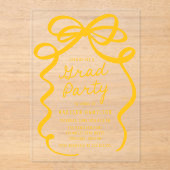 Moderne Elegante Gele Boog Afstudeerfeest Acryl Uitnodigingen (Voorkant)