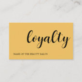 Moderne elegante gele zwarte schoonheid klantenkaartje (Voorkant)