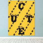 Moderne elegante gele zwarte vormgeving schattige  canvas afdruk (Insitu (Houten vloer))